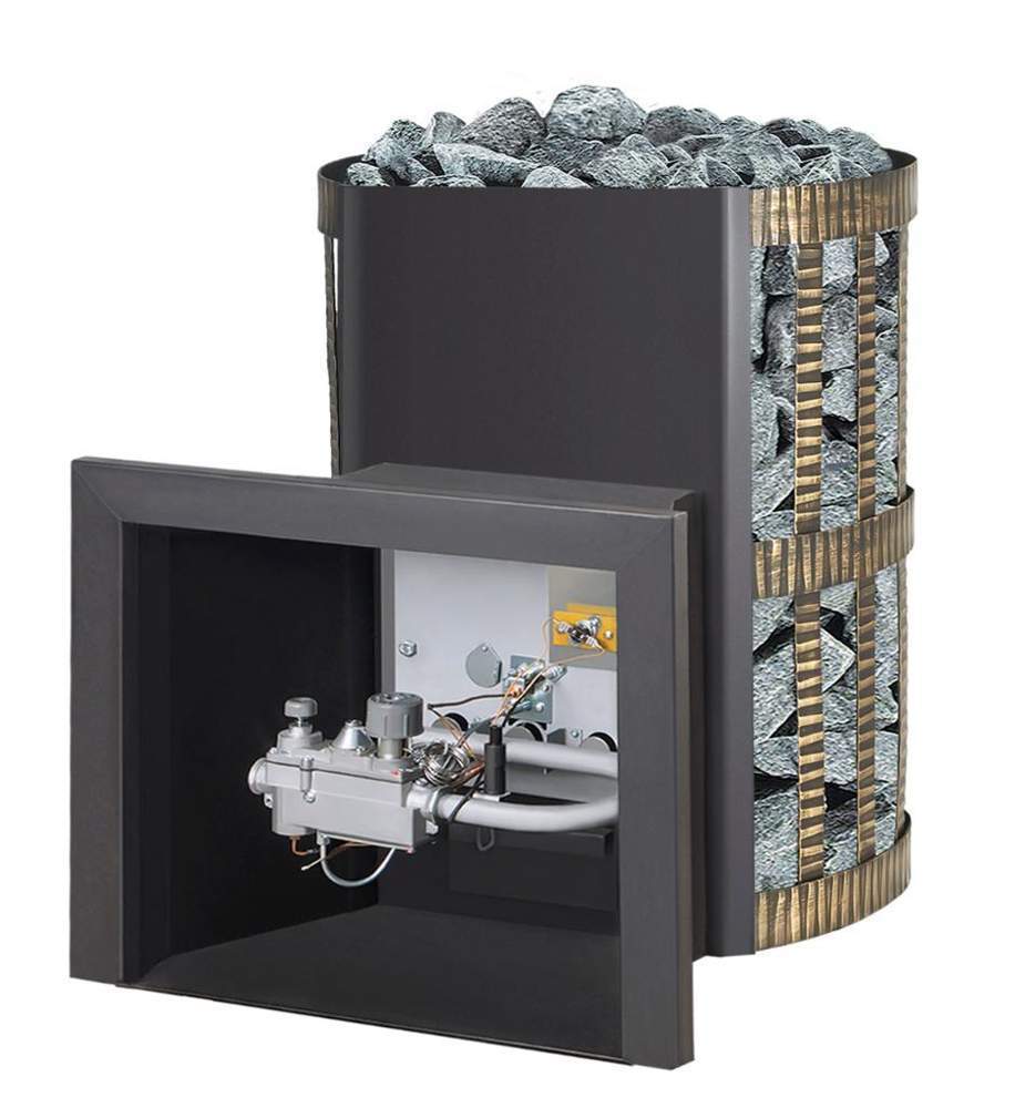 Печь банная Везувий Скиф 18 ковка  дверка ДТ-3 газовая б/горелки