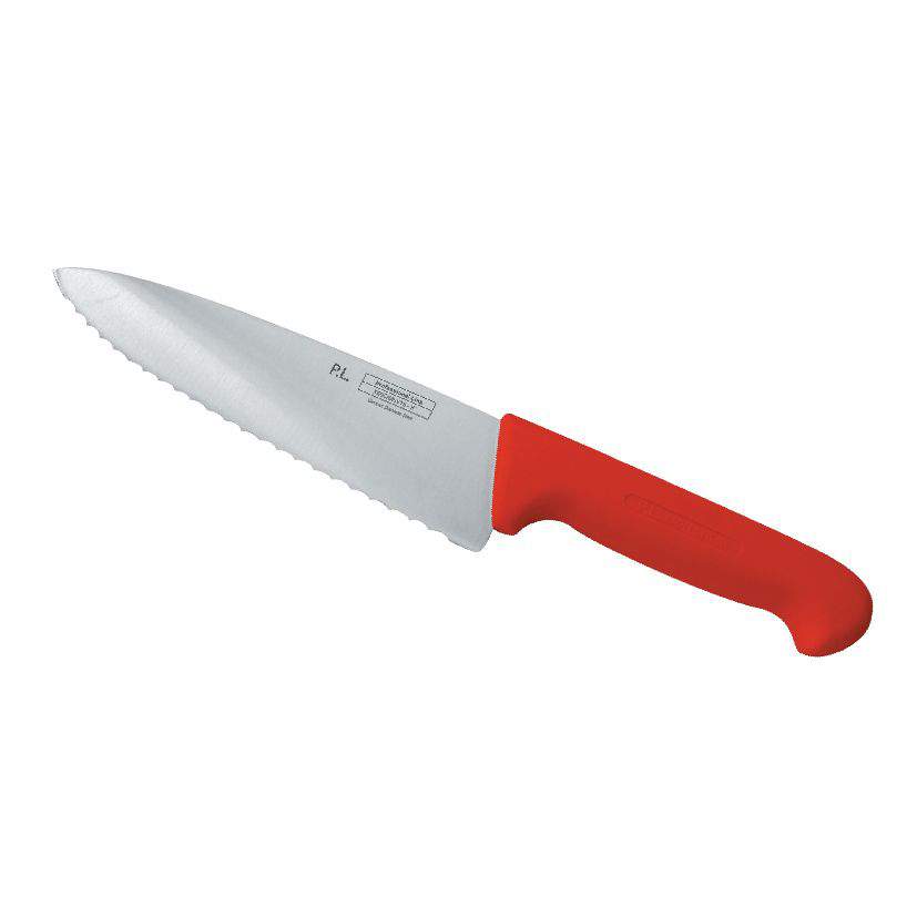 P.L. Proff Cuisine Нож 99002239 20см красная ручка волнистое лезвие KB-7501-200S