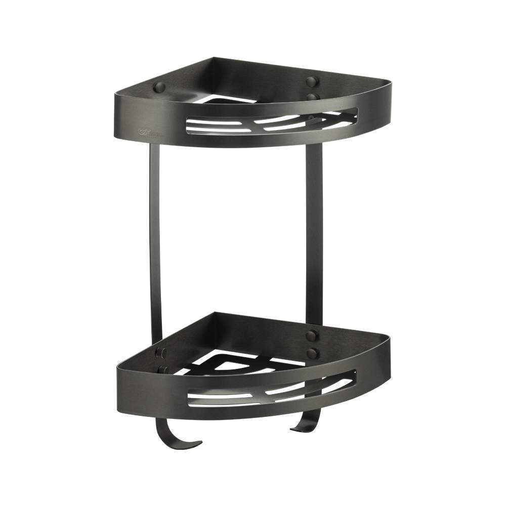 Полочка ТИТАН угл. овальная двойная 22см  Графит 78361