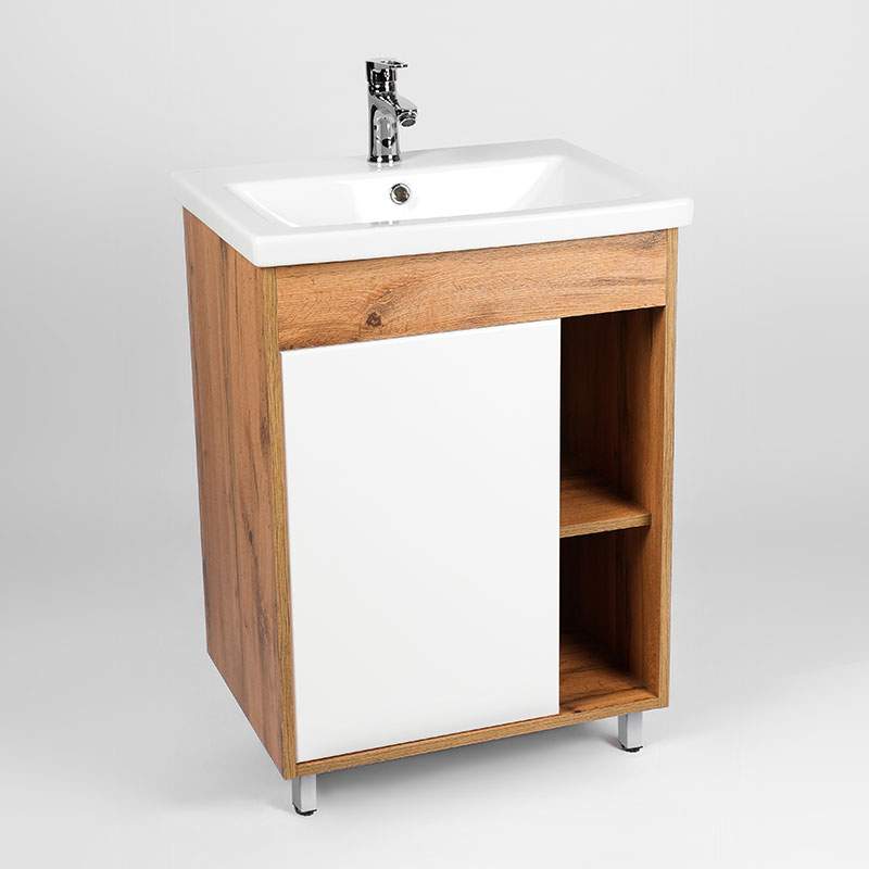 Тумба п/умыв. Бостон 60  1ств.+ раковина COMO 60  Белый