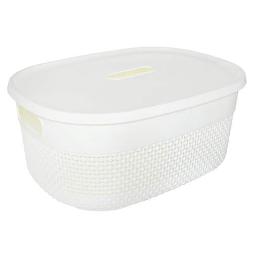Корзинка д/хранения  OSLO с кр. молочн. овал 12л  выруб.руч. PT1332МЛ / 286129
