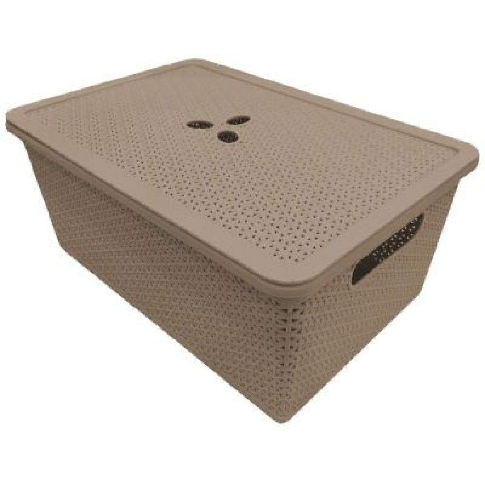 Корзина д/хранения с крышкой 15л кофе 253219 / BQ4022КФ/221305927/03