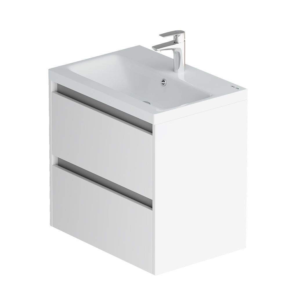 База с раковиной подвес. Pulse 60см  2 ящ. M91-FHX0602-WCC0602WG бел, глянц/графит