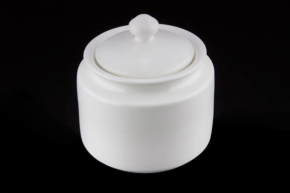 CORONE White Сахарница фк045 с крышкой 95х95х80мм (48)