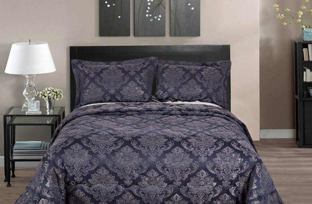 CLEO Покрывало Agata 010 240х260+2 нав.50х70 черничный