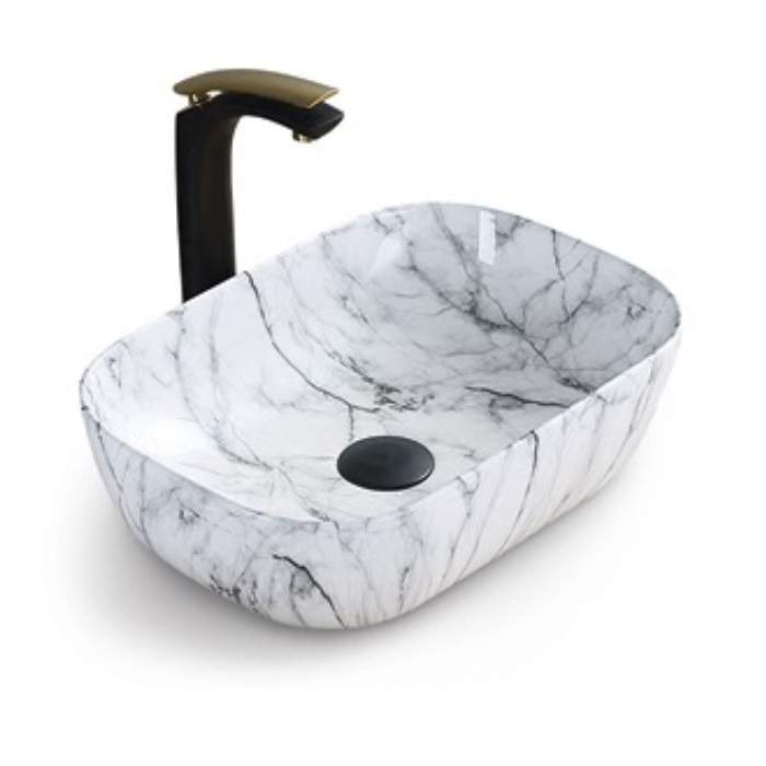 Раковина RC1013 накладная на столешницу цвет мрамор 455х325х135мм P