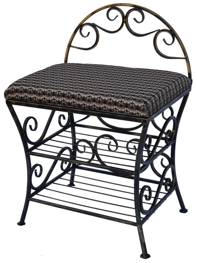 МЕТАЛЛ-ДЕКОР Обувница-Банкетка №565 2-ух ярусная h50*50*35см