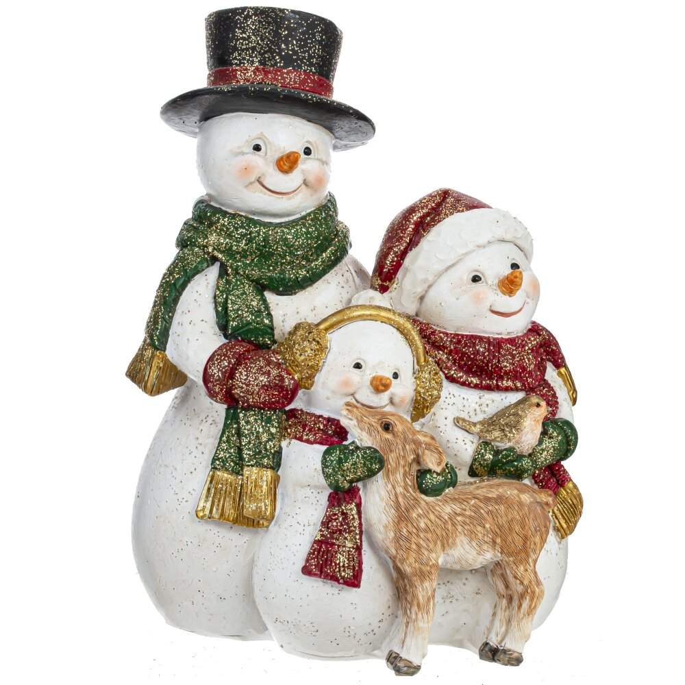REMECO COLLECTION Фигурка 791667 Снеговики с олененком 12х9х16,5см (полимер) 