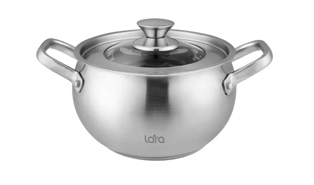 LARA Токио Кастрюля LR02-265 6,5л 24х14,5см индукция /нерж/