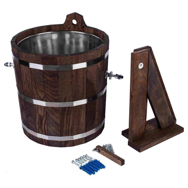 Обливное уст-во с нерж. вставкой 20л дуб в темном