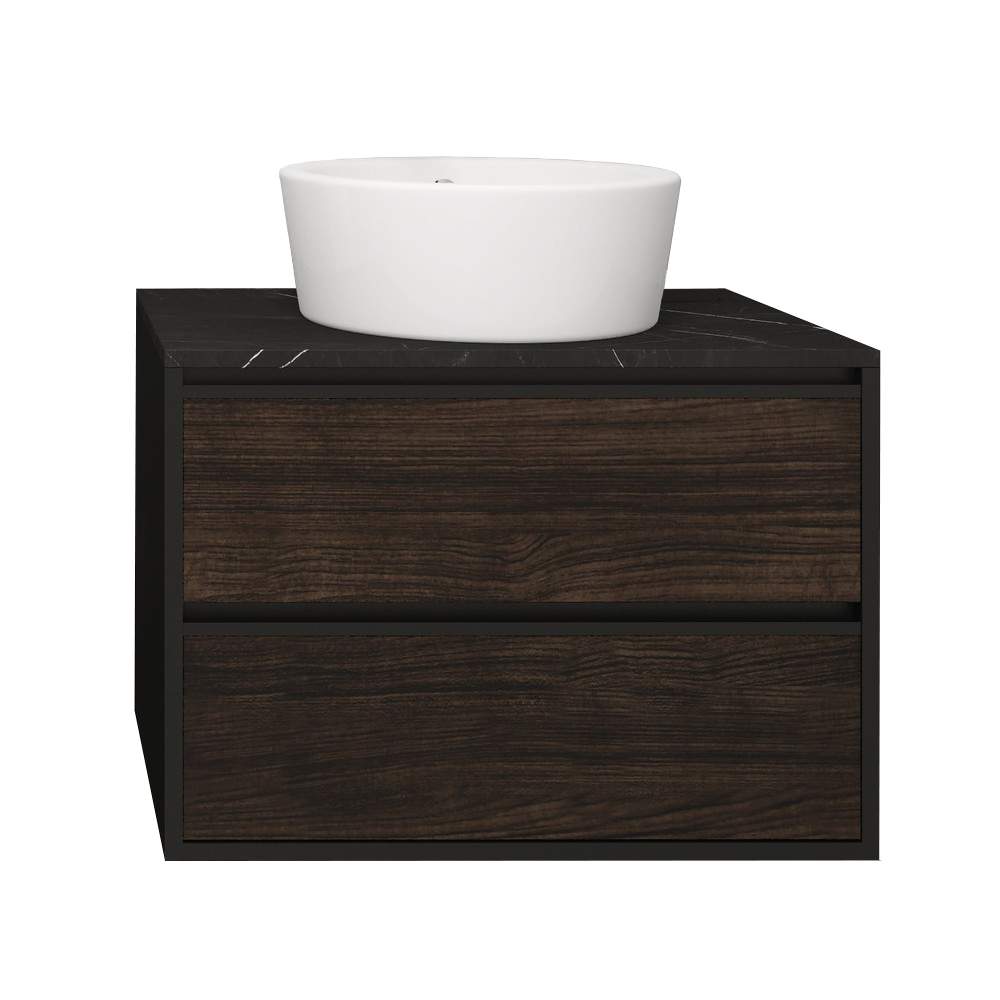 Тумба Richard 70 подвесной + умывальник A433BM черный мат.овал.515*390*145мм