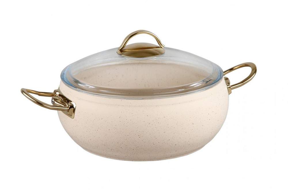 O.M.S. Ivory Кастрюля 3141-IND-28 IVR 6,6л 28х11,5см индукция АП покрытие