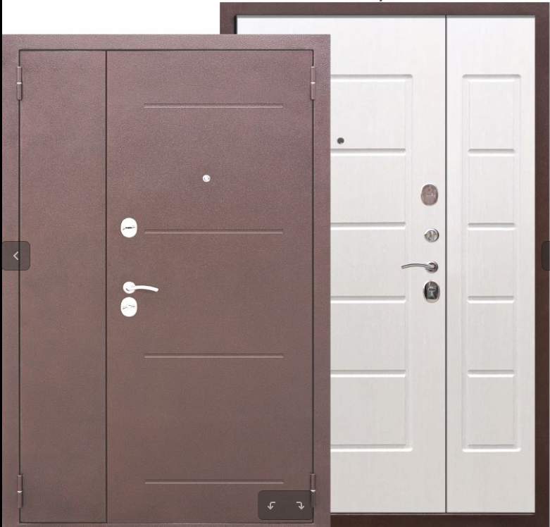 Дверь металлическая Гарда  7,5 Белый ясень (1200х2050мм) правая