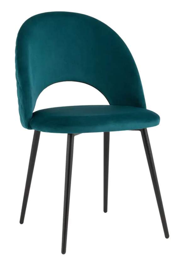 Стул Кельвин 5кат.(тедди)(тк тедди бирюзовый 654)+каркас тип 4(омега новая) (черный)