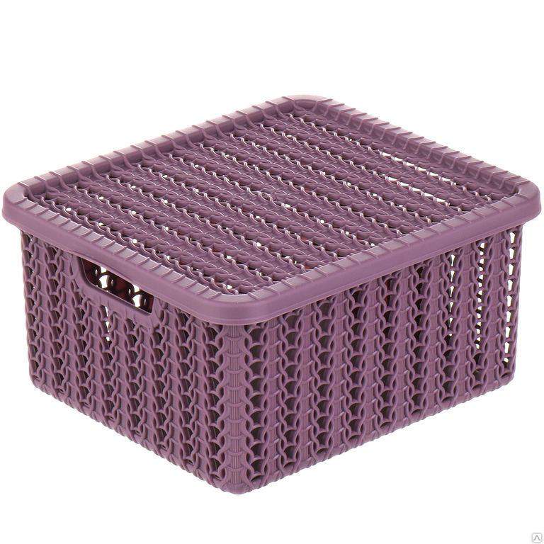 Корзинка д/хранения  Пурпур с кр.  1,5л прям.  М2368 / 262211
