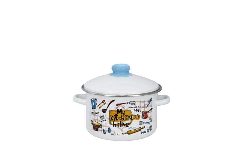 ЭМАЛЬ Домашняя кухня Кастрюля 4л цилиндр белый 01-Б1614/4