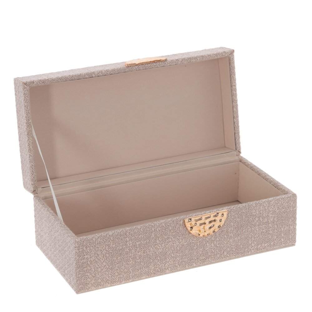 REMECO COLLECTION Шкатулка 795958 25х12х10см дерево/текстиль/металл