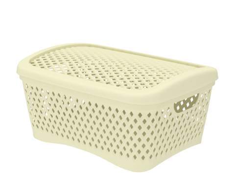 Корзинка Ромбики 5л беж с крыш.30х22 h14см выруб.руч. АП442/348084