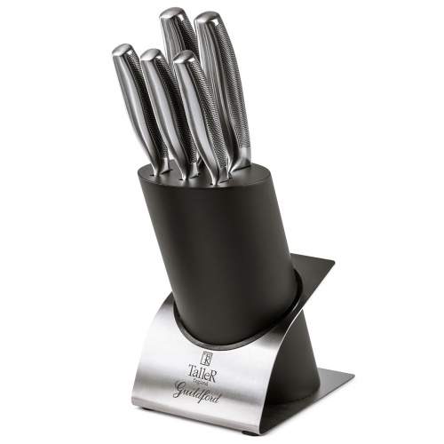 TALLER Набор ножей TR-22004 Гилфорд 6 предм. сталь 420S45 подставка дерево/нерж.сталь