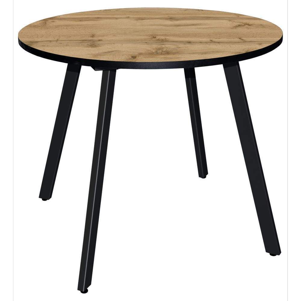 Стол Лофт1 нераздвижной Дуб Вотан d-900 черн.