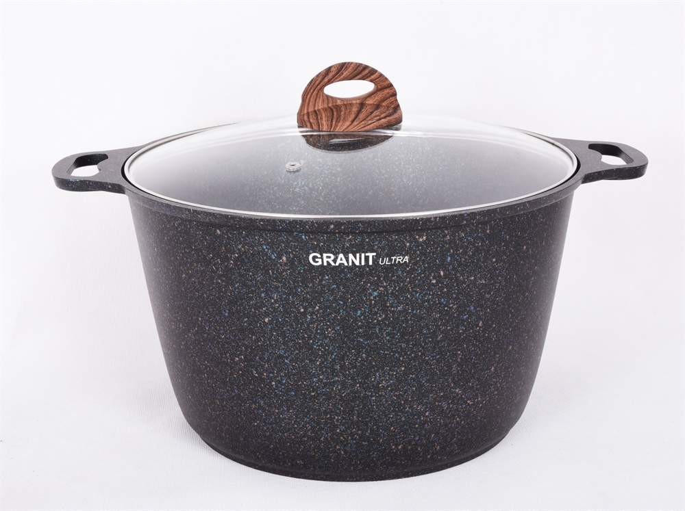 KUKMARA Кастрюля кгг102а 10л АП Granit Ultra (blue) стеклянная крышка