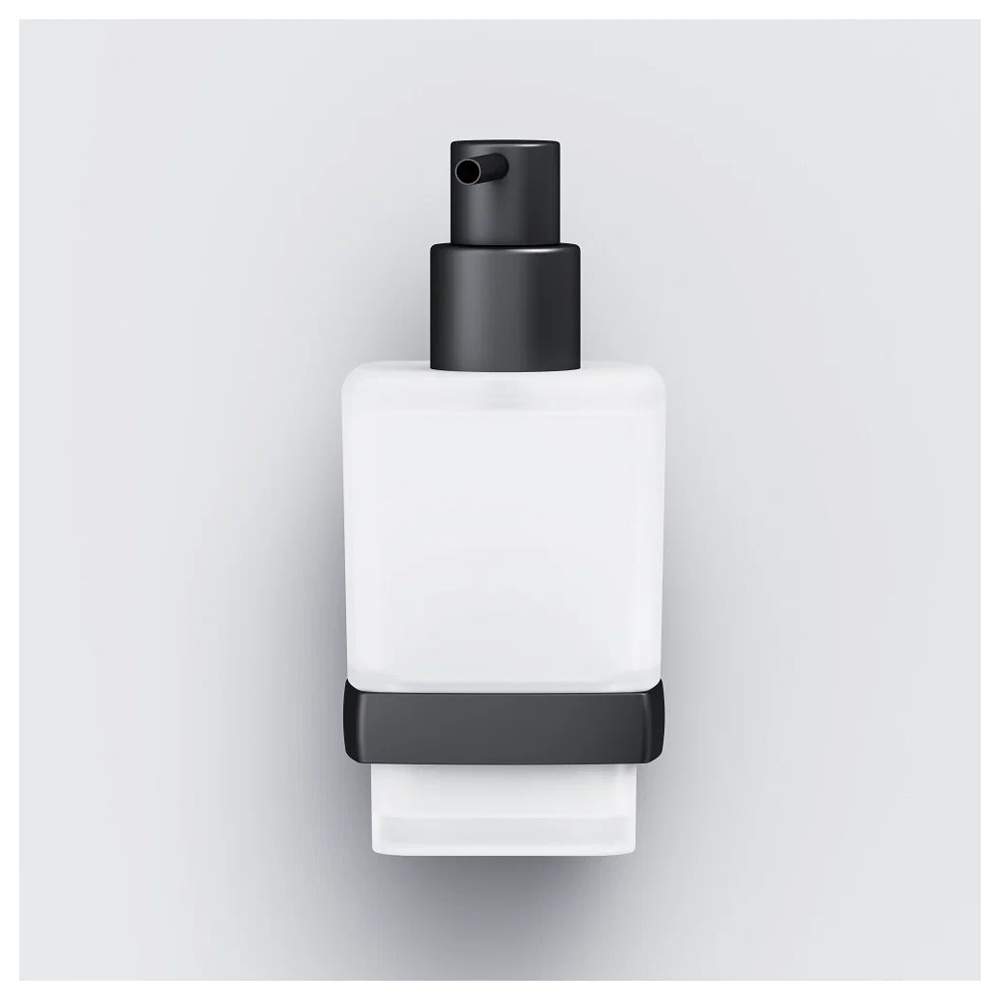 Gem  Диспенсер стекл. для жидкого мыла с настен.держателем, черный  A9036922