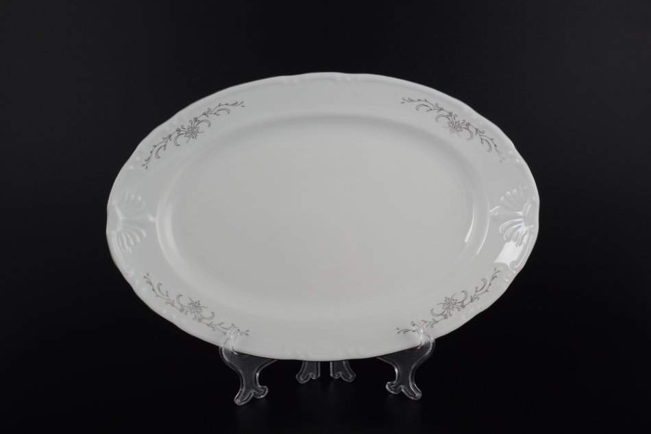 CONSTANCE Серый орнамент Блюдо овальное 36см 7351100/15921/БТФ0769