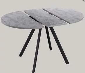 Стол Астррон раскл. D900 (1200)ЛДСП(цемент светлый, опора эмаль черная)