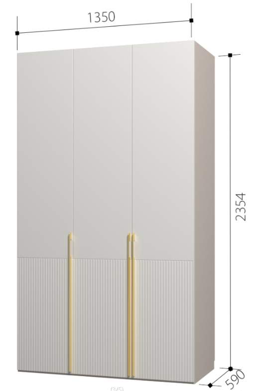 Шкаф "ТЕФИЯ" для платья 3-х дверный с ящиками 1350мм МДФ матов. Сантьяго