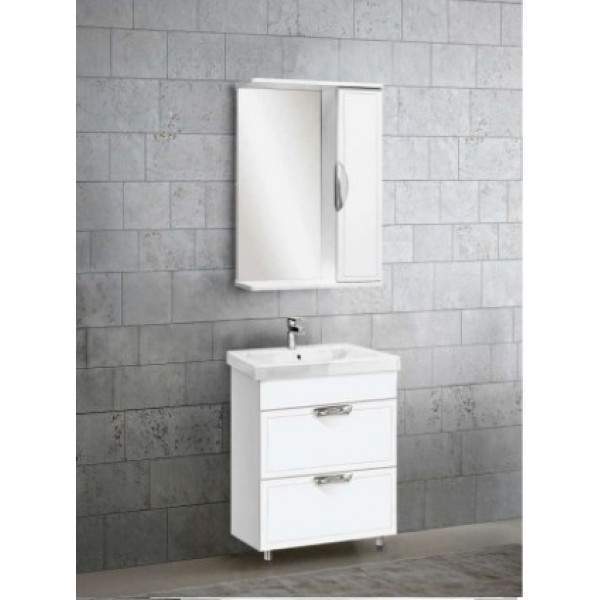 Тумба Лима  60 2 ящ. + умыв. COMO 60  1 отв. белый (S-UM-COM60/1-w)