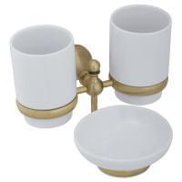 Стакан Veragio GIALETTA VR.GIL-6443.BR  2-ой настен. с мыльницей  керамика/бронза