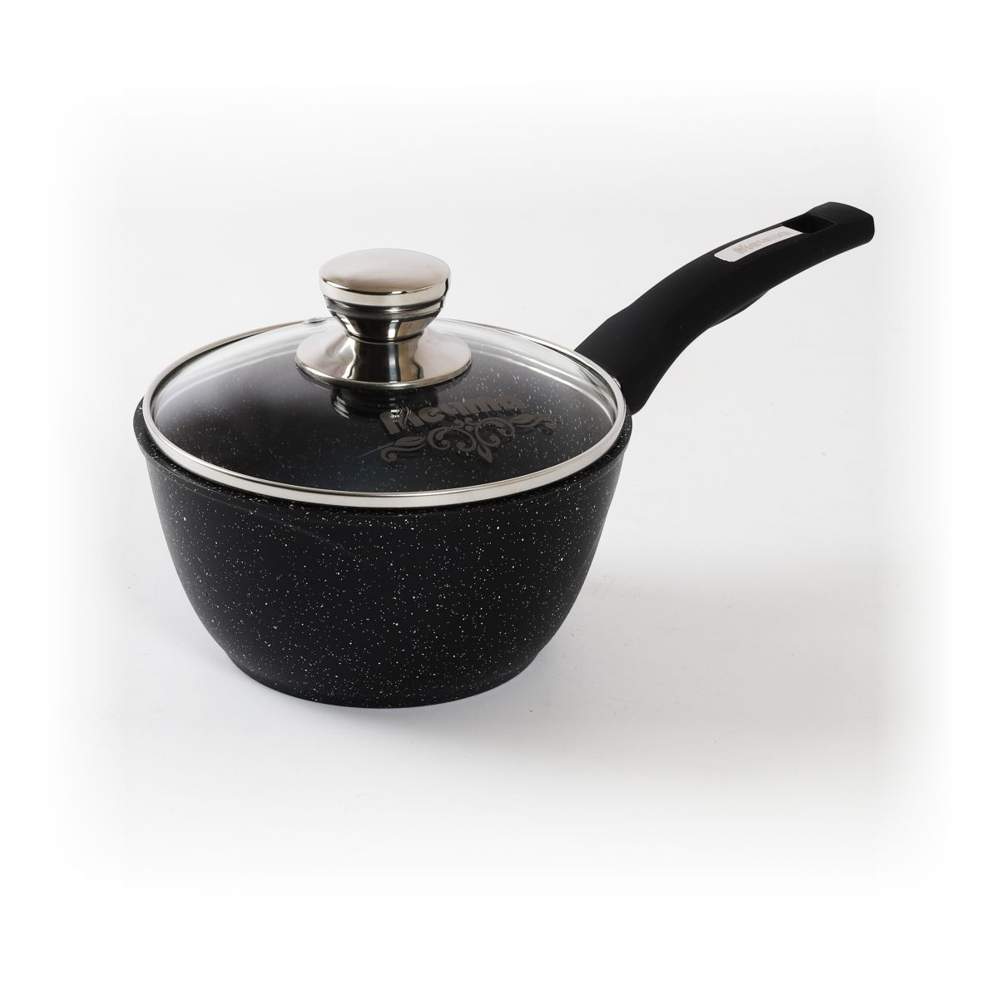 МЕЧТА Гранит Black Ковш 82802 с крышкой 1,7л несъемная ручка АП покрытие 