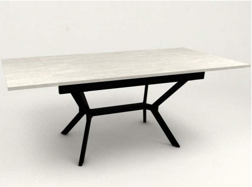 Стол Батлер ЛДСП 22мм1200(1800)*850  Дуб Крафт белый +  Z 940 черный 