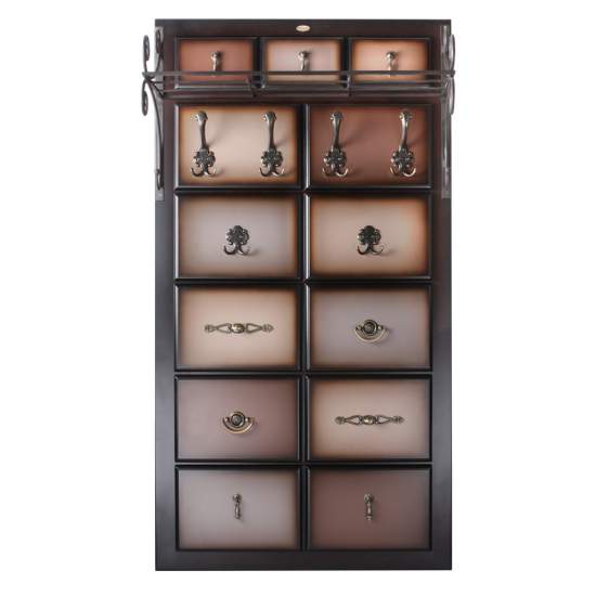 Вешалка настенная "Пандора"-3 с ковкой Орех оберджин  арт.15004