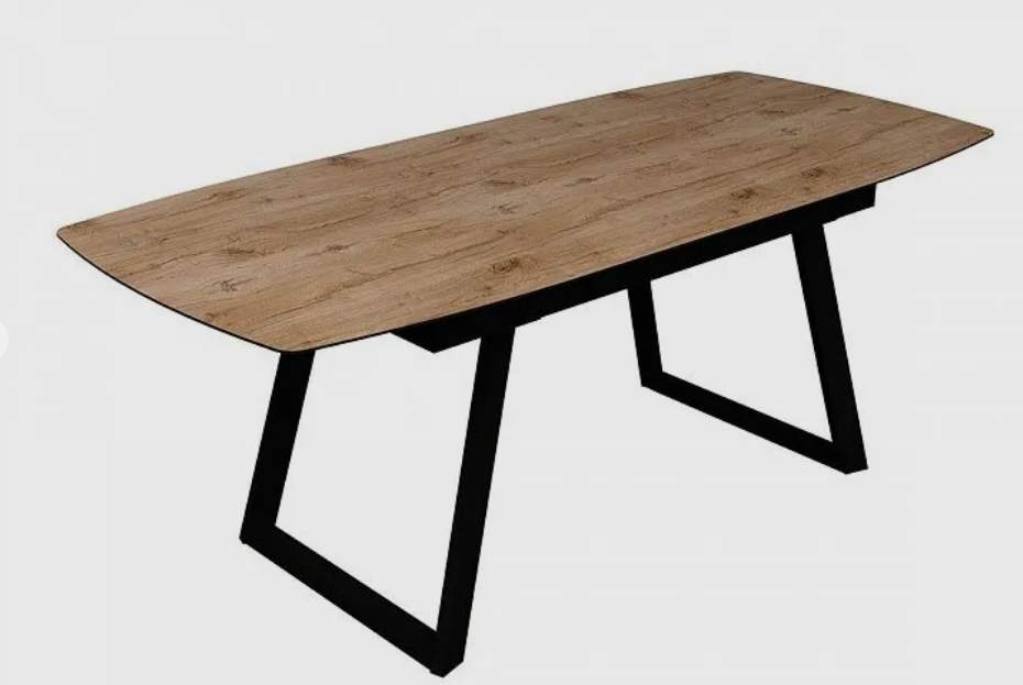 Стол Майнц-140 МДФ/Пластик 1400(1900)*850 Дуб милано/черный +  Z 980 черный /4шт./