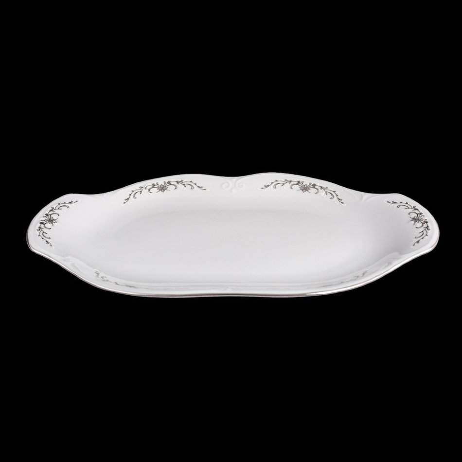 CMIELOW Камелия Серый орнамент Блюдо овальное 33см OK02500-OMAZ2303