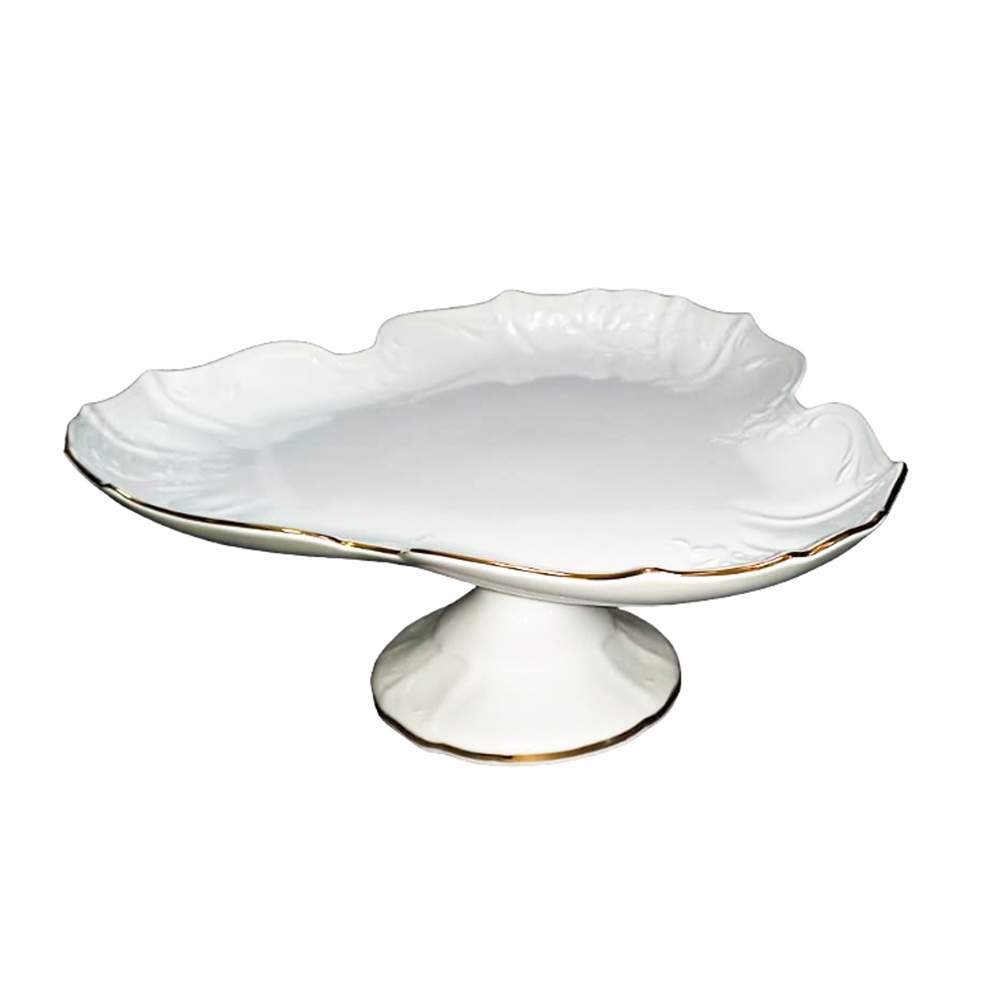 BERNADOTTE Отводка золото Поднос на ножке треугольный 27см БТФ1536