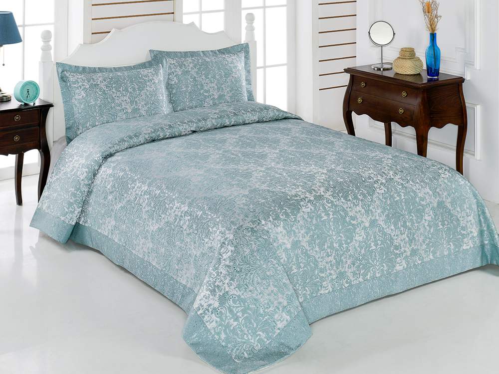 NAZSU Покрывало Cordenya Жаккард 250х270 2нав.(50х70) 1988 Зелёный