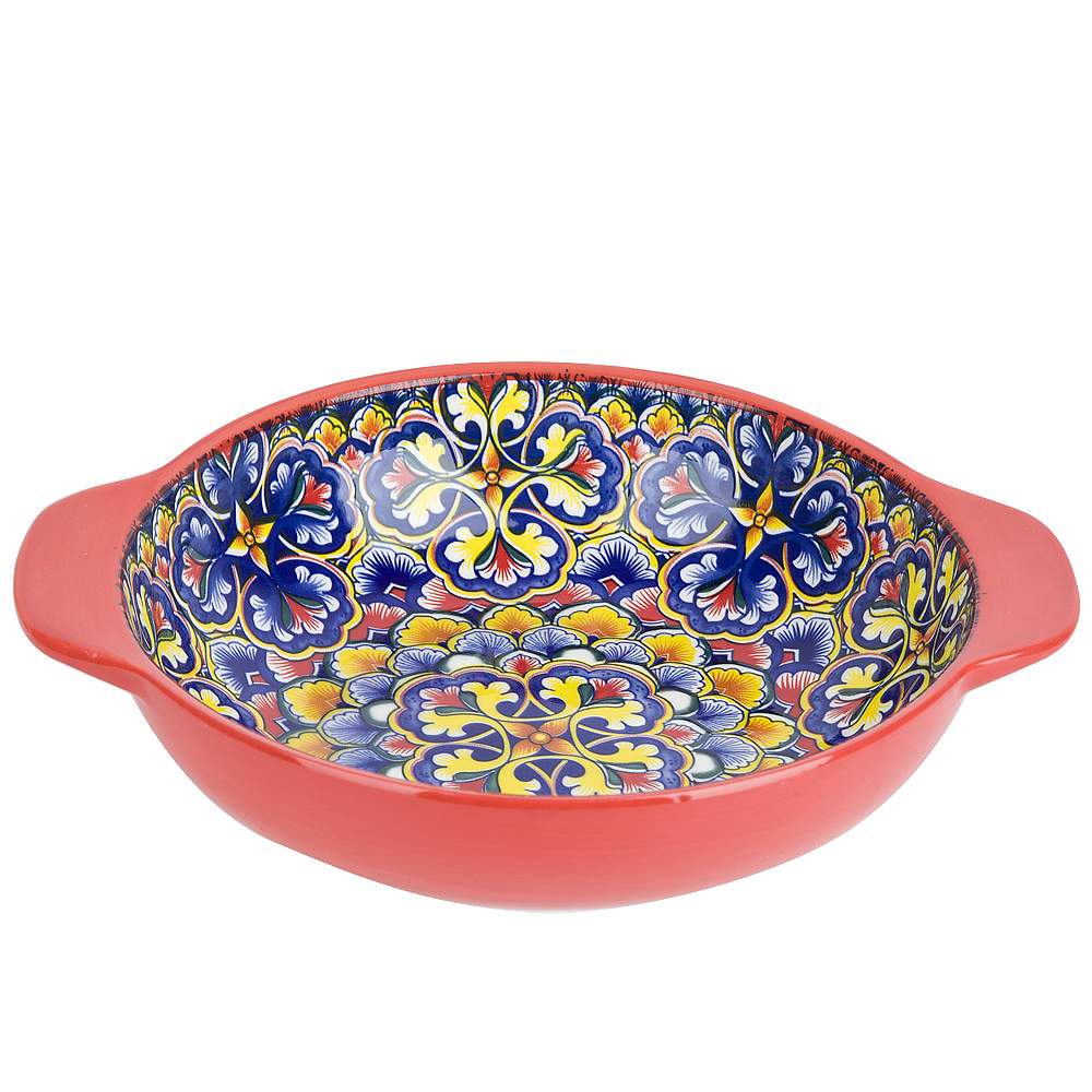 NOUVELLE HOME Arabesque красный Салатник 0860103 с ручками 1200мл 25х20,5х6см