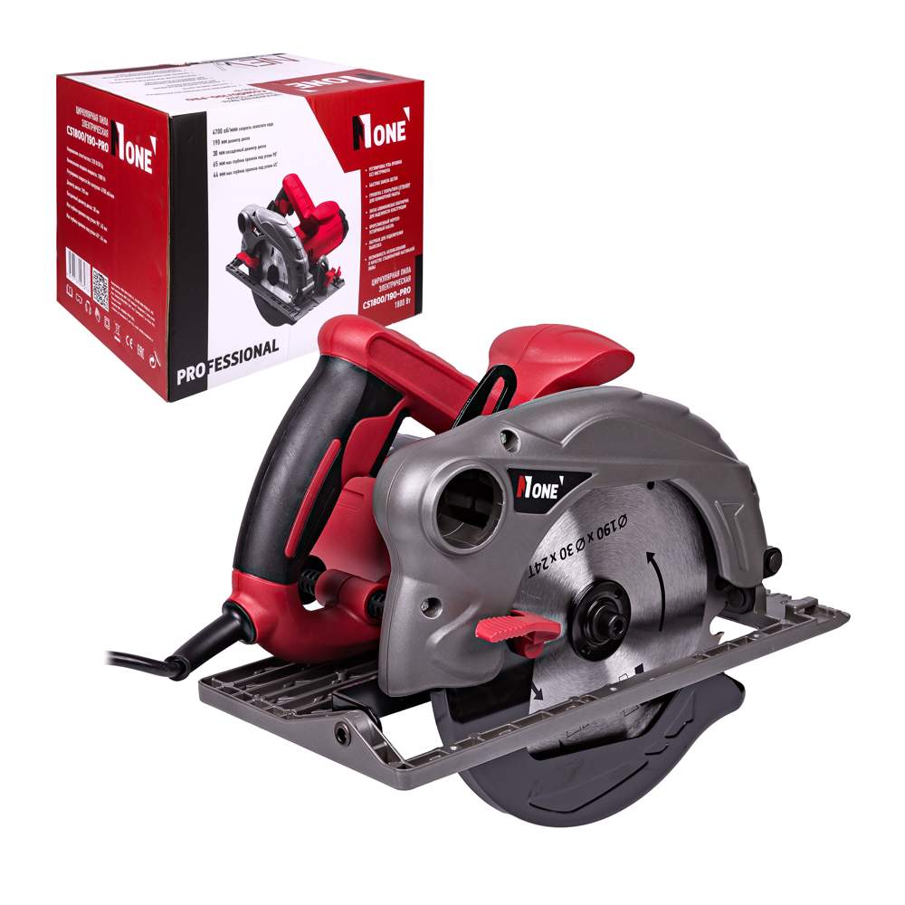 Пила дисковая NUMBER ONE CS1800/190-PRO 1800Вт 190x30мм/65мм 