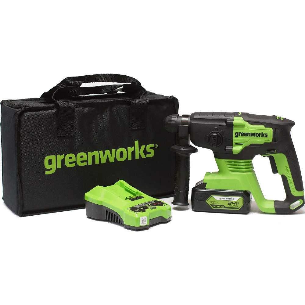 Перфоратор Greenworks GD24SDS2 24V акб 4А.ч и з/у в сумке   3803007UB
