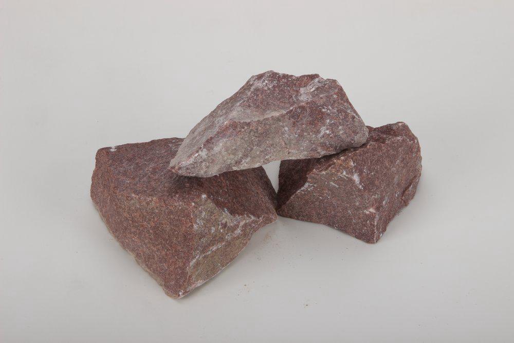 Камни для бани  Кварцит Малиновый  колотый кубиками  1/20кг  03715