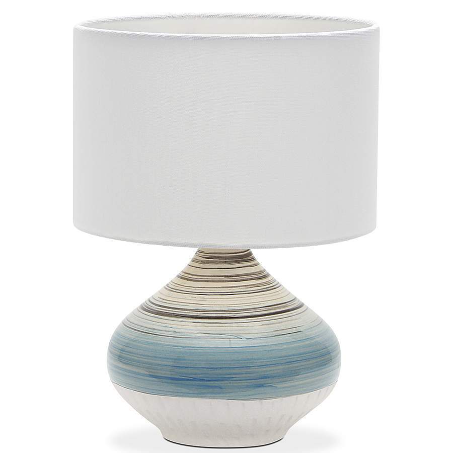 Светильник ЛЮЧИЯ 458 "Майолика" настольный 40W E14 бело-голубой-серый/белый