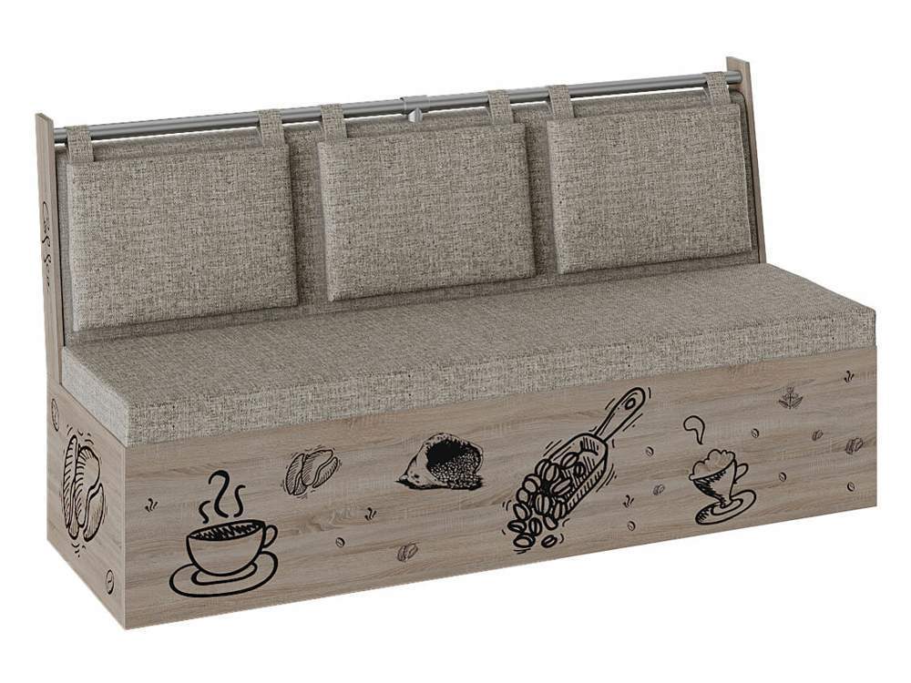 Скамья прямая Роденго (дуб сонома, рогожка бежевая)