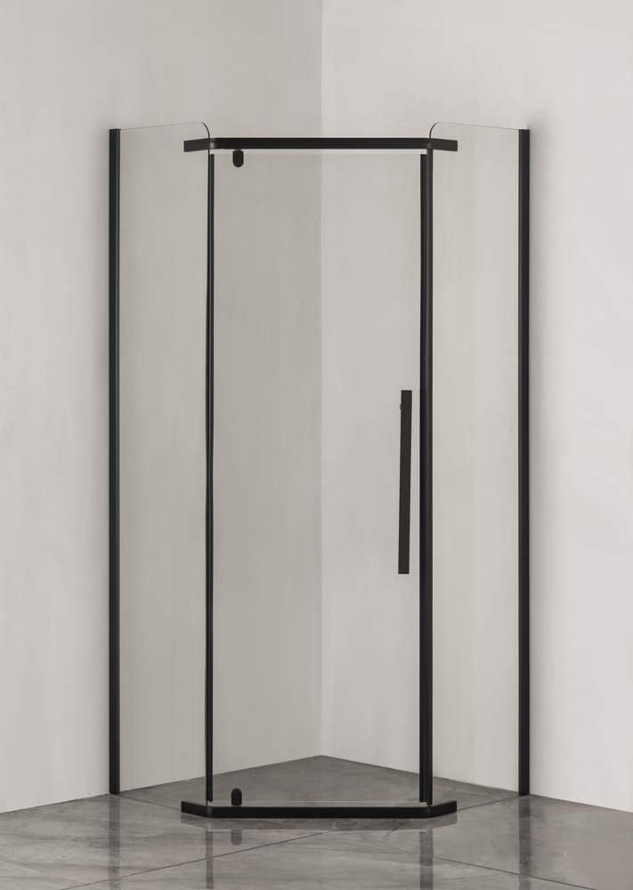 Душевое ограждение Romano - Black стекло 6мм  90х90*195 трапеция RD-RT.90B