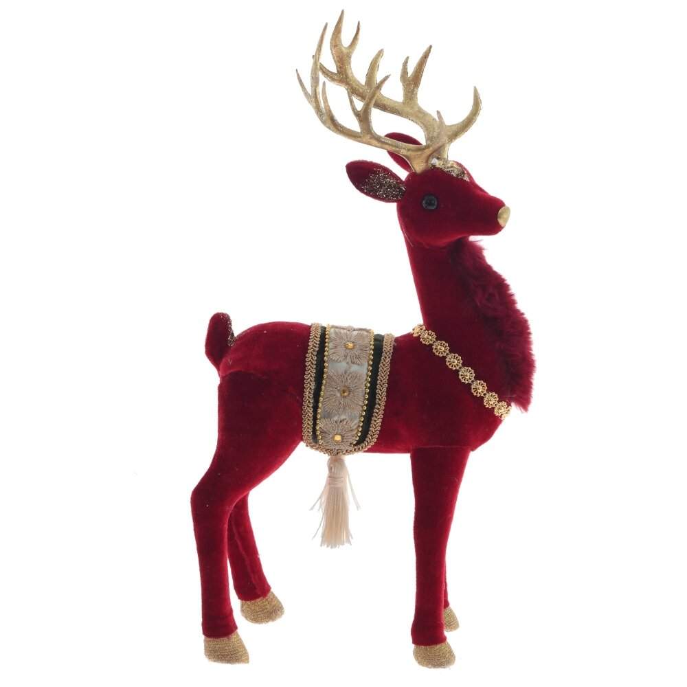 REMECO COLLECTION Фигурка 806847 Олень 19х10х37см (текстиль/полимер)