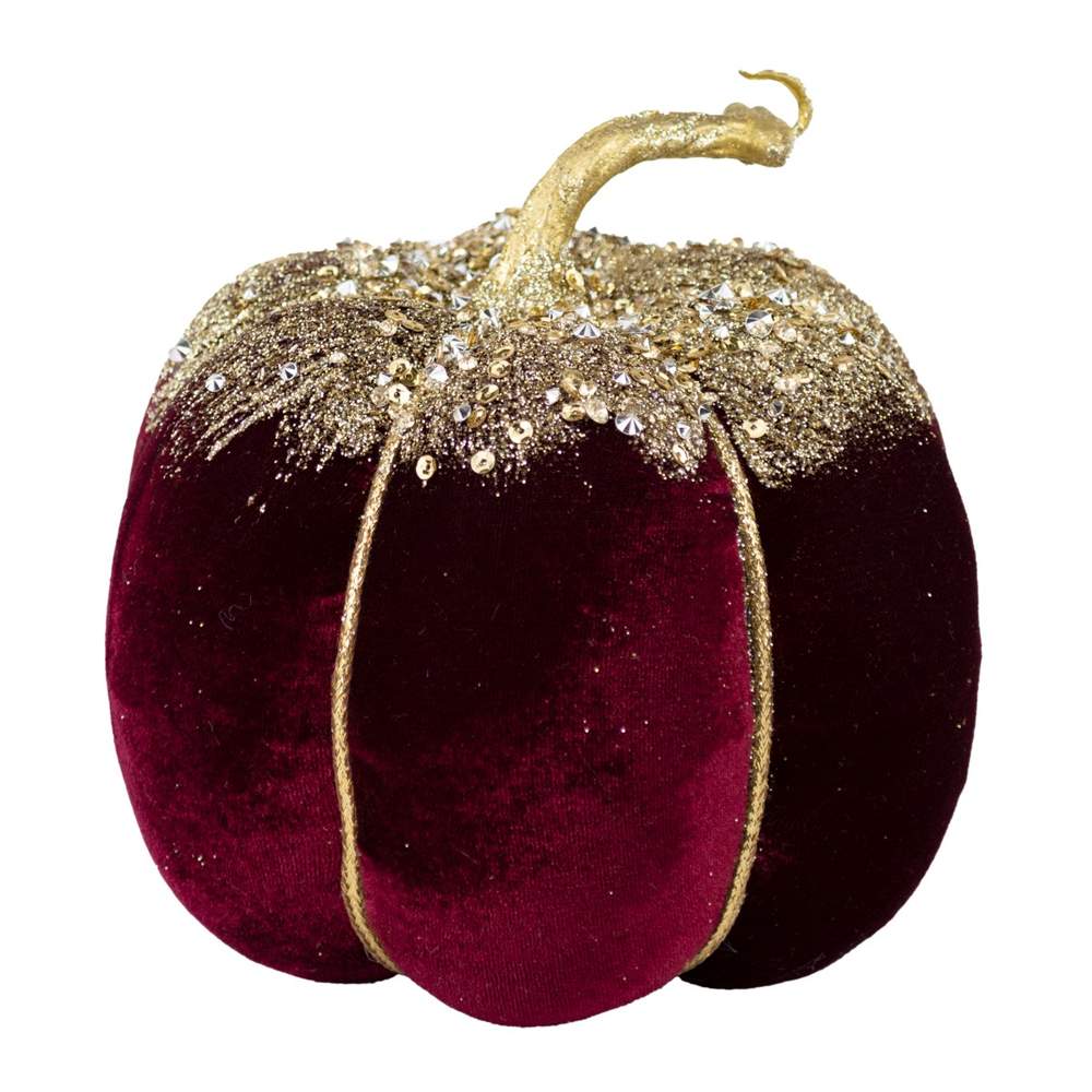 DECOLINE Фигурка Тыква 18х16см бордо (пенопласт/текстиль) 688201720-DR