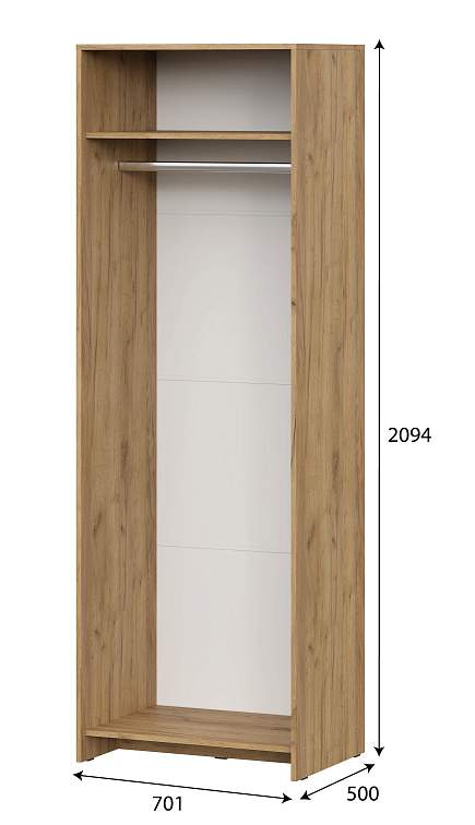 МСП 1  Шкаф двухстворчатый  дуб золотой/камень темный