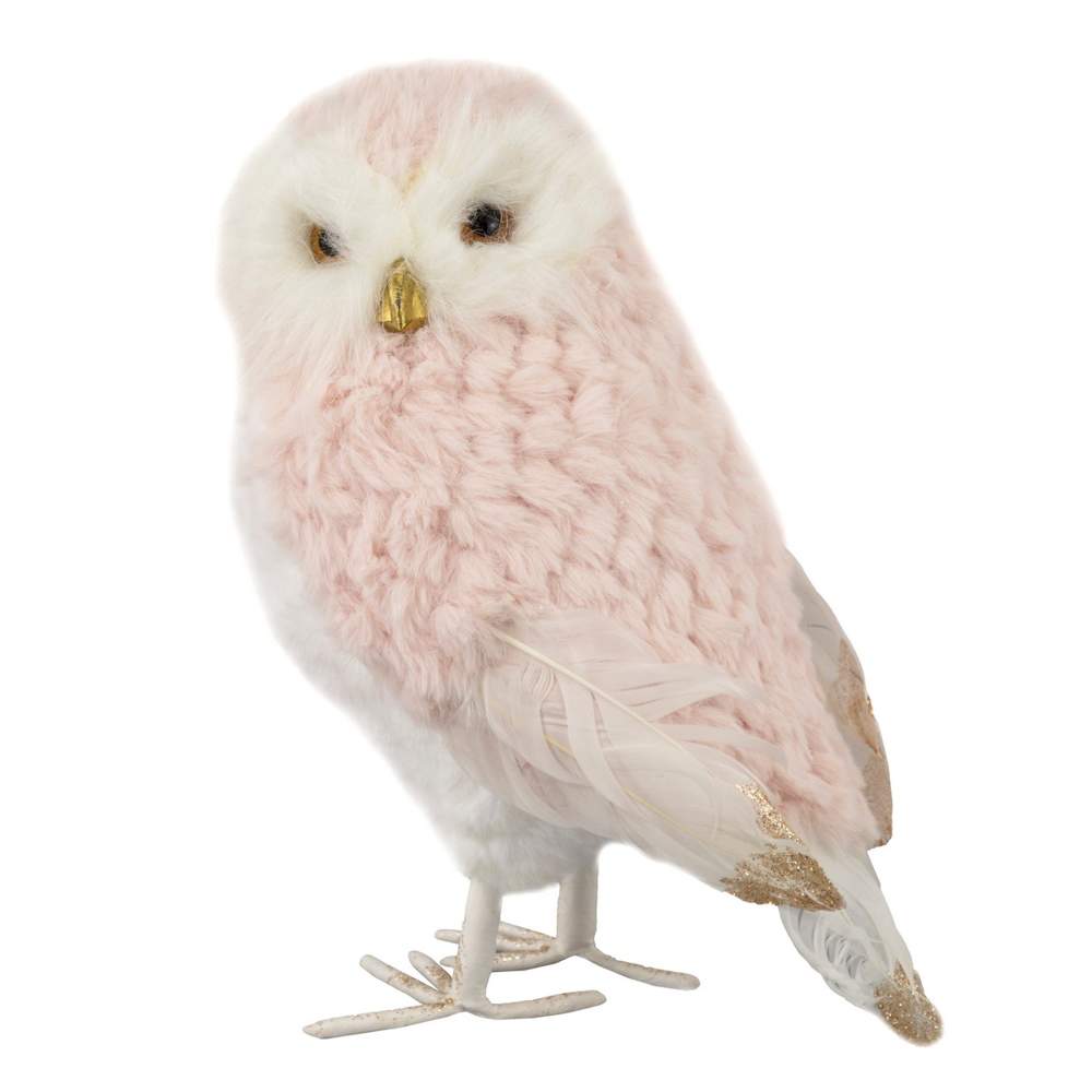 DECOLINE Фигурка Сова 24х16х14см розовый (пенопласт/текстиль) 688222630-PK