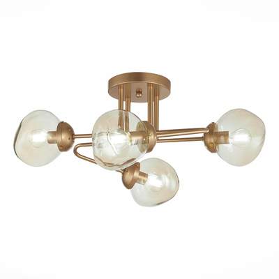 Светильник потолочный SLE155702-04 Золотистый/Янтарный E14 4*40W